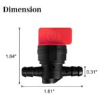 Fuel Shut Off Valve for Mower – 1/4″ Fuel Cut Off Valve for Riding Lawn Mower Garden Tractor Pressure Washer Snowblower, in Line Fuel Gas Control Shut Off Valve Switches Tap for Small Engines 4 Packs