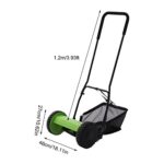 12″ Mower Lawn Hand Push Manual Adjustable Reel Specialty Grass Catcher Lawnmower Manchine Sweeper Outdoor Tools w/Collection Bag