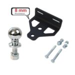 REDTEE Heavy Duty Zero Turn Lawn Mower Trailer Hitch, 8mm Thick Steel Construction, Universal Fit for 2.5″-5.0″ Hole Centers, Versatile Chain Slot Design, Includes Bolt Hardware & 2 inch Hitch Ball