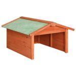 GOLINPEILO Robotic Lawn Mower Garage Outdoor Portable Storage Shed Shelter Solid Firwood, Brown 28.3″ x 34.3″ x 19.7″