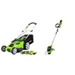 Greenworks 40V 20″ Cordless Electric Lawn Mower, String Trimmer, 4.0Ah + 2.0Ah Battery and Charger
