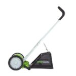 Greenworks 16-Inch Reel Lawn Mower with Grass Catcher 25052,Black/Green