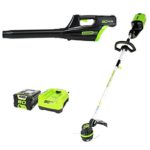 Greenworks PRO 80V Cordless String Trimmer & Blower Combo, 2.0 AH Battery Included STBA80L210