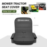 Porch Shield Tractor Seat Cover – Waterproof Riding Lawn Mower Seat Cover with Buffer Base Up to 15” Black and Gray, Medium