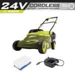 Sun Joe 24V-MJ14C Walk-Behind Cordless Push Lawn Mower w/Brushless Motor, 4-Amp, Kit (w/ 4.0-Ah Battery and Charger)