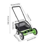 Walk-Behind Lawn Mower, Adjustable Height Push Reel Lawn Mower, Manual Reel Lawn Mower, Dual Wheeled Grass Cutter Sweeper, Reel Mover, Clinder Lawnmower, Push Reel Lawn Mower (16 in)