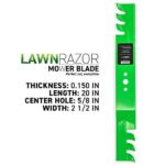 LawnRAZOR Mower Blade for AYP Craftsman Husqvarna 20 inch Decks 850972 145106 532850972 532145106 (Toothed Mulching)