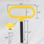 EilxMag 2Pack Hitch Pin, 1/2 x 3 Inch Trailer Hitch Pin with Clip and Rubber-Coated Handle, Strong Heavy Duty Lawn Mower Hitch Pin for Mowers, Tractor Truck, Towing Cargo, ATV (Yellow)