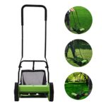 Reel Mower 12inch, Reel Lawn Mower with Adjustable Mowing Height, 5 Blades and Collection Bag, Push Reel Lawn Mower Walk-Behind Lawn Mowers for Villas,Parks,Gardens (12 inch)