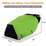 Riding Lawn Mower Cover with Bagger Attachment,Waterproof Heavy Duty Fits Up to 54”Mower Decks,600D Polyester Oxford UV and Water Resistant,Windproof Buckle Strapping Designed