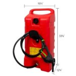 Scepter Duramax Flo ’N Go 14 Gallon Gas Caddy, 53 Liter Portable Fuel Tank and Fuel Transfer Pump with 10-Foot Hose for Lawn Mower, Farm, Marine, Commercial, and Home Use, Gasoline Only, Red