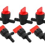 1/4″ Right Angle Cut Off Valve and Inline Fuel Shut Off Valve Straight Gas Valve with Clamps fit for Briggs & Stratton 494768, 697947,698183 (6)