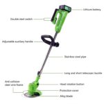 Cordless Grass Trimmer Lawn Mower, BONSBOR Electric Handheld String Strimmer Powered by 18V Lithium-ion Battery, 2 Battery, 2 Blades, 1000W Motor (Lawn Mower)