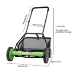 20 Inch Push Reel Lawn Mower 5-Blade Walk Behind Hand Manual Lawn Mower with Grass Catcher for Garden Yard Outdoor Power Tool (20inch)