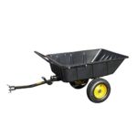 Polar Trailer LG600 Hybrid Trailer Heavy Duty Dump Cart Hand Trailer Compatible to Pull Behind John Deere/Cub Cadet Lawn Mowers and Tractors