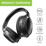 Avantree Aria Bluetooth 5.0 Noise Cancelling Headphones Headset for Music & Calls, Dual Microphone, Boom Mic & Built-in Mic, Comfortable 35H, Over Ear Wireless & Wired for Phone PC Computer Laptop