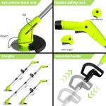 Weed Wacker Cordless,2000mah Battery Operated Weed Trimmer 3 Types Cutting Blade Lightweight Electric Grass Cutter,Fast Charger Portable Lawn Trimmer for Yard Garden