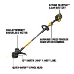 DEWALT FLEXVOLT 60V MAX* String Trimmer, Brushless, Two Speed, 15-Inch, 3-Ah Battery (DCST970X1)