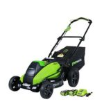 Greenworks 19-Inch 40V Brushless Cordless Lawn Mower, 4.0 AH & 2.0 AH Batteries Included 2500502