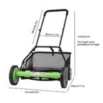 20in Manual Reel Mower Walk-Behind Cylinder Lawnmower Adjustable 5-Blade Push Lawn Walk-Behind Tool for Villas Parks Gardens