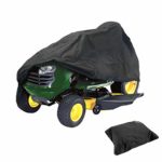 HOMEYA Lawn Mower Cover, DiDaDi Waterproof Riding Mower Cover Heavy Duty Mildew Resistant UV Protection Tractor Covers with Drawstring Universal Fits Decks up to 54″ & Storage Bag – Black