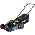 SENIX Gas Lawn Mower, 21-Inch, 140 cc 4-Cycle Briggs & Stratton Engine, 3-in-1 Push Lawnmower, 6-Position Height Adjustment with 11-Inch Rear Wheels, LSPG-M7, Blue