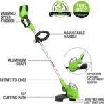 Greenworks 40V 13″ String Trimmer / Edger, Battery and Charger Not Included