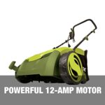 Sun Joe AJ801E 12-Amp 13-Inch Electric Dethatcher and Scarifier w/Removeable 8-Gallon Collection Bag, 5-Position Height Adjustment, Airboost Technology Increases Lawn Health, 13 inch, Green