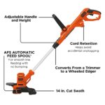 BLACK+DECKER String Trimmer with Auto Feed, Electric, 6.5-Amp, 14-Inch (BESTA510)