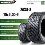 Set 4 WANDA 15X6-6 & 20X8-8 Lawn Mower Tractor Cart Turf Tires 4 Ply-13016/13035