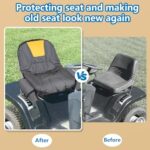 Riding Lawn Mower Seat Cover with Drink Pouch, Heavy Duty 600D Oxford Waterproof Tractor Seat Cover with Back Pocket Fits for John-Deere Kubota Husqvarna for Most Lawnmowers Without Armrests