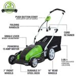 13 Amp 21-inch Corded Electric Walk-Behind Push Lawn Mower, 25112