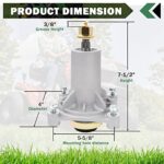 CheeMuii 2 Pack Lawn Mower Spindles Replace for 187292 192870 567253301 587125401 587819701 532187292 Fit for 42″ 46″ 48″ 54″ Mower Deck Parts