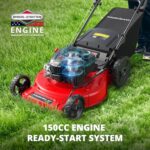 PowerSmart 22” Gas Lawn Mower, 150cc B&S Engine, Self-Propelled, 3-in-1 Mulching System, 6 Cutting Heights, Rear-Wheel Drive, Durable Steel Deck for Yard