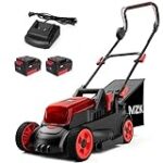 MZK 20V 13” Brushless Cordless Push Lawn Mower, 4-Position Mowing Height Adjustment w/Removeable 7-Gallon Collection Bag(2 x 4Ah Batteries and Fast Charger Included)