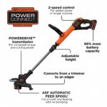 BLACK+DECKER 20V MAX String Trimmer, 2-Speed, 12-Inch, Cordless (LST522)