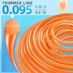 Weed Eater String, Eventronic 095 Trimmer Line of 295-Feet, Trimmer Line for Universal Replacement, Round Weed Wacker String Fits Medium& Heavy Grass&Weeds, String Trimmer Line of Orange Premium Nylon