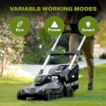 SUNTEK 40V 18-Inch Cordless Electric Lawn Mower, Digi-Brushless Walk-Behind Lawn Mowers, 4.0Ah Lithium-ion Battery and Rapid Charger Included, APP Compatible