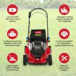 Toro Lightweight Foldable 60-Volt 21-Inch Deck Stripe Cordless Electric Battery Self Propelled Walk Behind Lawn Mower w/Adjustable Speed & Cut Height