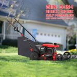 Lawn Mower Self Propelled, Lawn Mower Gas Powered 21″, 3 in 1 with Bag, 5 Height Adjustable 1.18″-3″, 209cc 4 Stroke Engine, Oil Included