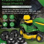 4 Pack AM125172 Plastic Deck Gauge Wheel Kit for John Deere 48″, 54″, 60″, 62“, 72″ Deck Lawn Tractor Mowers Wheel Kit, AM124706, 210-300