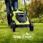 SnapFresh Lawn Mower, 14-Inch Electric Cordless Mower, 4.0Ah Battery Capacity with Charger, Push Lawn Mower with 5-Position Height Adjustment, Brushless Motor
