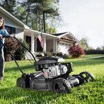 PowerSmart 21 in. 170cc 2-in-1 Gas Push Lawn Mower, Gas Powered Walk-Behind Lawn Mowers, Black