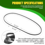 TonGass 144959 532144959 Lawn Mower Deck Belt Compatible with Craftsman LT1000 LT2000 LT3000 42” Lawn Mower Part Numbers 160855, 130801, 138255, 24690, 532138255, 144959D – 1/2″ x 95″