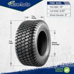MaxAuto 2 Pcs 16×6.50-8 Lawn Mower Tire for Garden Tractors Ridings, 4PR, Tubeless