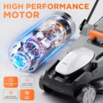 Litheli 40V (2 x 20V) 16″ Electric Lawn Mower Cordless, Walk Behind Lawn Mower with 6-Height Adjust, Portable & Lightweight Push Battery Powered Lawn Mower (2 * 4.0AH Batteries Included)