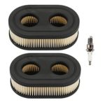 Harbot Pack of 2 Oval Air Filter with Spark Plug for Troy-Bilt TB110 TB130XP TB410XP TB115 TB200 TB230 TB330 TB370 TB380 TB380ES MTD Yard Machines Murray Craftsman Walk-Behind Lawn Mower