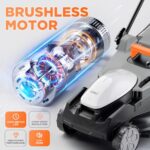 Litheli 16 Inch Lawn Mower 2x20V Electric Coreless Lawn Mower Lightweight Push Mower with 6-Position Height Adjustment, 2 x 4.0Ah Battery Include.