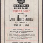 A M Collot Supplies Lawn Mower Repair Parts Price List Catalog #3 1947