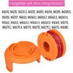 HengTuoPu WA0010 Edger Trimmer Spool line 10ft 0.065” Compatible with Worx String Trimmer(12 Spool + 1 Cap)…
